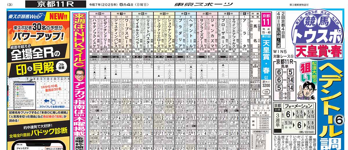 日刊スポーツ競馬新聞特集号2017 競馬新聞の基本をやさしく解説｜読み方・買い方・使い方が丸わかり